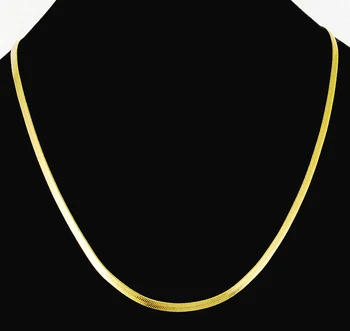 De înaltă Calitate cu Aur de 24K Culoare Placat cu Coliere Imitație de Aur Plat Șarpe Lanț Coliere Bijuterii en-Gros