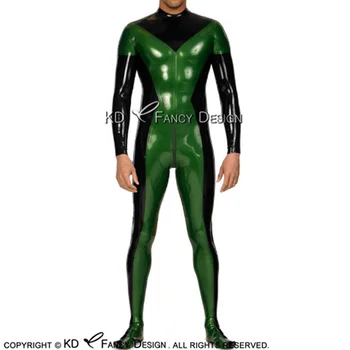 Negru Și Verde, Sexy, Catsuit din Latex Cu Picioarele din Spate Pentru Picioare cu Fermoar Forma Corpului Decor de Cauciuc Body Zentai General HILTY-0178
