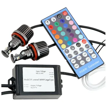1 Pereche de Înaltă Calitate RGBW Multicolore pline de culoare H8 Led Marker Angel Eyes Kit Pentru Bmw E60 E61 Cu IR Cntrol Canbus Nu OBC Eroare 12V