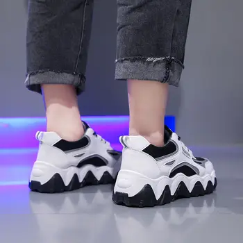 Femei Indesata Adidași 2020 Platforma de Moda Snakers Doamnelor Marca Pene de Pantofi Casual pentru Femei Plasă de Sport Tata Pantofi 7cm