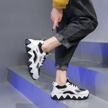 Femei Indesata Adidași 2020 Platforma de Moda Snakers Doamnelor Marca Pene de Pantofi Casual pentru Femei Plasă de Sport Tata Pantofi 7cm