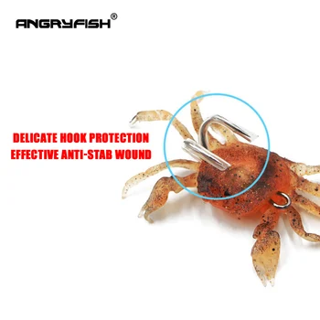 Angryfish de 34,5 g Crab Nada se Scufunda Jig Duce Momeală de Pescuit 113mm Silicon Moale de Pescuit din Cauciuc din material Plastic Artificial Cu Dublu Cârlig
