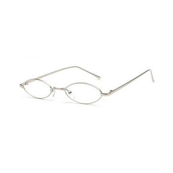 Li întâmplă asta numai femei cu design elegant de pahare de argint rama de ochelari înguste cadru metalic eliptice obiectiv clar ochelari optice, rame de ochelari pentru bărbați