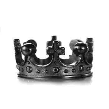 Patru culori men 's punk tendință de moda din oțel inoxidabil inel retro coroana de oțel de titan inele