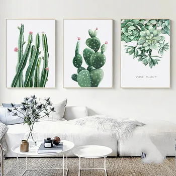 Plante Suculente, Cactuși Panza Stil Nordic Poster Minimalist Canvas Wall Art Imprimare Botanică Pictura Decor Modern Imagine