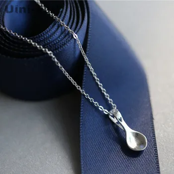 Uini-Coada hot nou argint 925 dragoste lingura colier cadou pentru a mânca bunuri scurt colier mini drăguț moda flux de înaltă calitate
