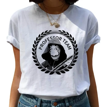 De sex feminin Maycaur Casa din Hârtie T-shirt Bani Jaf Femei Amuzant Tee Topuri Casual Tricou La Casa De Papel Haine tricouri
