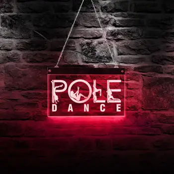 Pole Dance Sexy Fata Multi-Culoare Schimbare LED Neon Semn Dansatoare de Dans Studio Club de Afaceri Semn Dreptunghi Afișaj Bord
