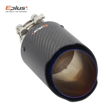 EPLUS Auto-Mat Fibra de Carbon Toba Sfat Sistem de Evacuare Țeavă de Fulare Duză Universal Direct Inoxidabil Albastru Pentru Akrapovic