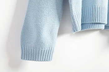 2019 Nou Albastru Femei Vintage Colegiul Liber de Nori Pulover Feminin pulover toamna O-Neck Maneca Lunga Punk haine de iarnă