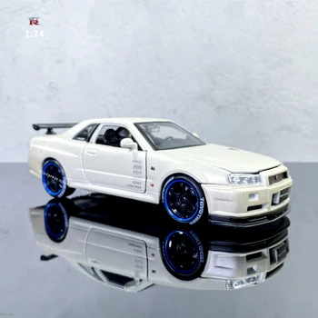 Maisto 1:24 Nou Nissan SKYLINE R34 GT-R simulare aliaj model de masina colecție cadou jucărie Băiat ziua de nastere Jucarii