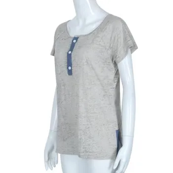 GRATUIT STRUȚ haine de Mari dimensiuni femei femei tricou Vrac Casual Butonul T Shirt pentru femei T-shirt C2035