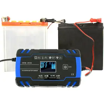 Albastru 8 Amp Inteligent Incarcator de Baterii Auto Puls de Reparare Demarorul de 12V/24V AGM/GEL