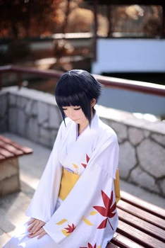 Anime Naruto Hinata Hyuga Cosplay Costum Petrecere Japoneză Frunze De Arțar Kimono Costum De Halloween Pentru Femei