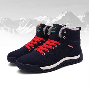 Adidași bărbați Pantofi de Sport de Iarnă Trekking Adidas Bumbac Plus Pantofi de Mers pe jos de Dimensiuni Mari, 48 De Cald Iarna Cizme Dantela-Up