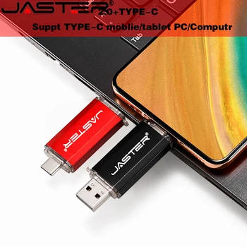 Hotsale JASTER OTG USB Flash Drive albastru Usb 2.0 negru Pen Drive 128GB Tip C Micro red Stick Usb 16GB 32GB 64GB Pendrive