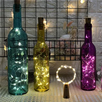 10 bucăți de Plută Șir de Lumini De Sticlă Sticle artizanale Lumini de Halloween Decorare a CONDUS Lumina Vacanță de Baterii Multi-color
