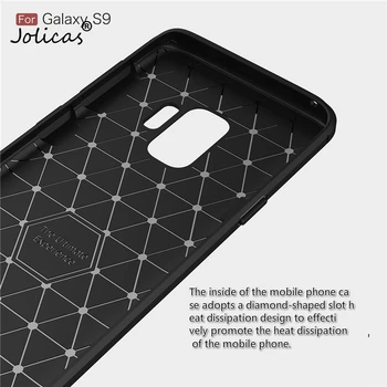 Caz de telefon Pentru Samsung Galaxy S8 S9 Plus S7edge Nota 8 din Fibra de Carbon Periat TPU Caz de Telefon Mată din Cauciuc Moale Sacou super jocul