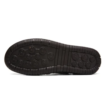 Sandale barbati piele mens pantofi de plajă pantofi moale Roman de Vară 2019 Papuci de casă în aer liber plus dimensiune 11 12 13 13.5 negru