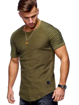 10732-Scurt cu mâneci lungi tricou bărbați vară de moda pentru bărbați t-shirt pierde jumătate maneca