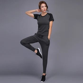 Nouă Femei Imbracaminte Pentru Yoga Seturi de trening de Sport Antrenament Antrenament de Fitness Sport T-Shirt-uri care Rulează Pantaloni Jambiere Costum