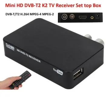 Full HD 1080P Mini Digital Video Inteligent K2 STB MPEG4 DVB-T2 Receptor TV Cutie+Telecomanda Set Top Box
