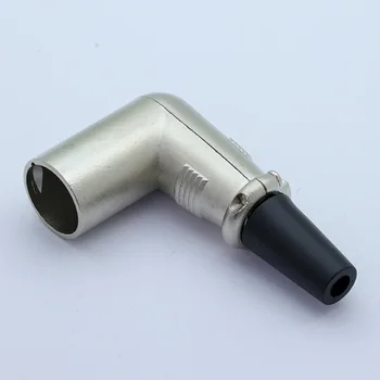 10buc/lot 3 Pin XLR Conector Unghi Drept XLR de sex Masculin Mufă Microfon MICROFON Cablu Lipit de 90 de Grade Conector de Sârmă