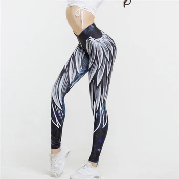 2019 Push-Up Sport Pantaloni de Yoga Nou 3D Wing Jambiere pentru Femei Fitness Rulează Strâns Legging Corp de Cladire Sexy Femei Pantaloni