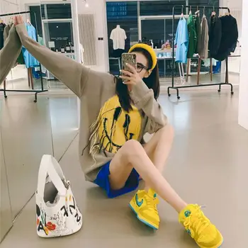 Yedinas Chic Streetwear Pulover Femei coreene Zâmbet Pulover Harajuku femeii Pulover Doamnelor Jumperi de sex Feminin 2020 Toamna Iarna