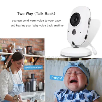 Baby Monitor Video Color LCD 2 way Audio Vorbim 8 cântece de Leagăn Temperatura monitor video bona radio bona copil camera Wireless