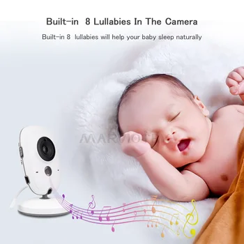 Baby Monitor Video Color LCD 2 way Audio Vorbim 8 cântece de Leagăn Temperatura monitor video bona radio bona copil camera Wireless