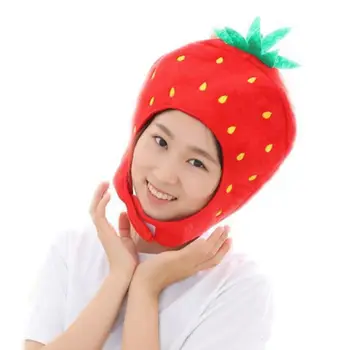 Dulce Japonez Femei Fete Haioase Capsuni Pălărie De Pluș Broderie Fructe Capac Capota Masca Petrecere Cosplay Costum Fotografie Recuzită Jucarii