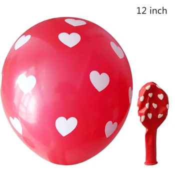 BTRUDI de Imprimare mici în formă de inimă roșie alb balon latex de 12 țoli 30pcs / lot consumabile Partid petrecere baloane nunta