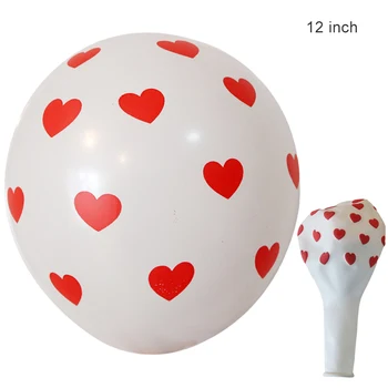 BTRUDI de Imprimare mici în formă de inimă roșie alb balon latex de 12 țoli 30pcs / lot consumabile Partid petrecere baloane nunta