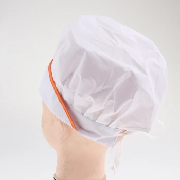 Bumbac Bucătar Brutar Pălărie Reglabil Bandaj Elastic pentru Bărbați Adulți Femei, Alb