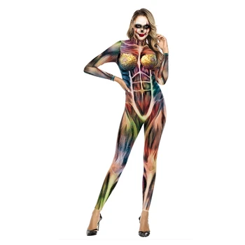 2020 Femei Bărbați Schelet Infricosator Costum De Halloween Vampir Salopeta De Sex Feminin Musculare Groază Plus Dimensiune Petrecere De Carnaval De Purim Deghizare