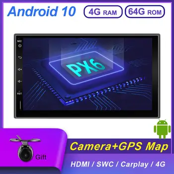 Android 10 Universal 2 Din Masina Radio Stereo Multimedia Player Navigatie GPS BT 5.0 4+64G autoradio DAB Camera Wifi