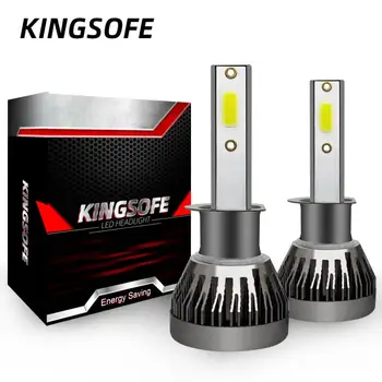 Kingsofe 2 BUC H1 LED-uri Faruri Kit de Conversie COB Bec 90W 12000LM Alb de Mare Putere 6000K Mini Corpul IP68 rezistent la apa Lampă Auto