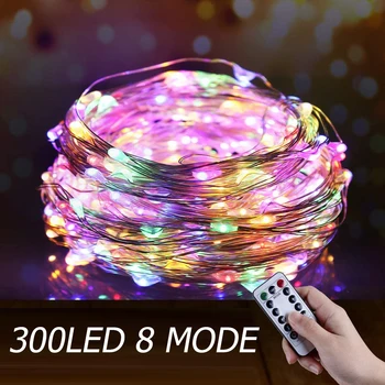 3M 8 Moduri de 300 de LED-uri Zână Lampa de Control de la Distanță USB Ghirlandă Perdea de Lumini Șir pentru Acasă Petrecerea de Anul Nou Decor de Crăciun