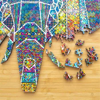 Animal Elefant din Lemn Jigsaw Puzzle Pentru Adulți Turtle Maestru Puzzle-uri dificile Piese Cadouri la Domiciliu Dector