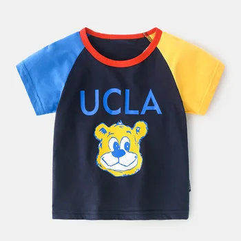 Vara Baby Boy Short Sleeve T-shirt din Bumbac Tricou Copii Desene animate Tigru Drăguț Rotund Gât de Sus