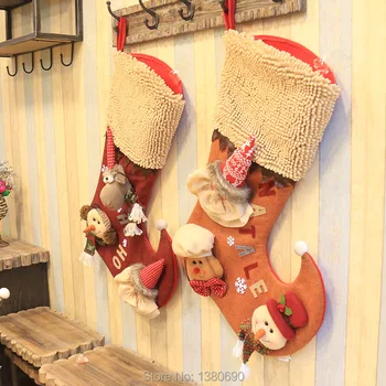 2017 Decor de Crăciun Decoratiuni Partid Moș Crăciun ciorap Șosete Bomboane de Crăciun Cadouri Sac Pentru Acasă Copac Xmas Decor