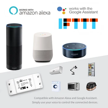 DIY WiFi Inteligent Întrerupător Universal Întrerupător Temporizator fără Fir Control de la Distanță Funcționează cu Alexa Google Acasa Inteligent 4 Bucati