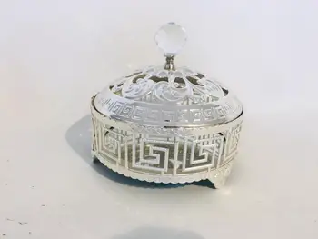 Europene de Lux, Aur - Argint Sticla Oglinda Cutie de Depozitare de Arta Moderna din Metal Snack Box Ornament Decor Acasă Maden în Turcia