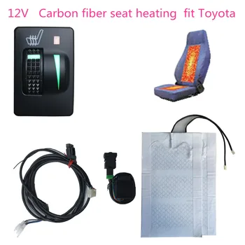 12 V, Toamna Și Iarna scaune auto de Încălzire din fibra de carbon element de încălzire kit și OE încălzit swtich se potrivesc pentru Toyota Corolla accesoriu