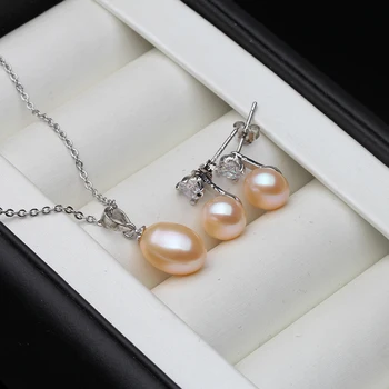 Real Perle Naturale Seturi De Bijuterii De Argint 925 De Bijuterii De Mireasă Seturi,Nunta Femei Seturi De Bijuterii Vânzare Fierbinte