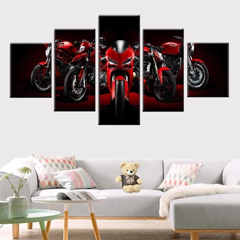 Panza pictura 5 bucati / set motocicleta cross country foto poster cadru modular HD imprimare living home decor imagine