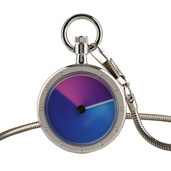 Steampunk Minimalismul Modern, Design Creativ Albastru placă Turnantă Cuarț Ceas de Buzunar cu Lanț de Șarpe Model de Ceas de Cadouri pentru Barbati, Femei