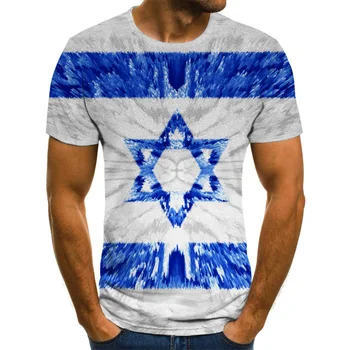 Amuzant 3DT tricou Israel pavilion hexagonal T-shirt pentru bărbați și femei Israel tricou casual moda T-shirt de imprimare albastru Harajuku T-shirt