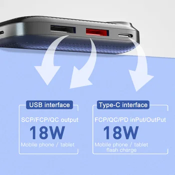 Power Bank 10000mAh 18W PD Două-mod de Încărcare Rapidă Powerbank Portabil QC 3.0 USB de Tip C Extern Încărcător de Baterie pentru iPhone Xiaomi